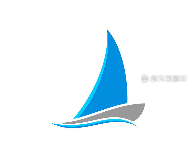 Simple abstract sail boat logo template
